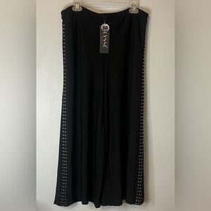 NWT Lysse Studded Graham Palazzo Pants SZ 1X Black High Waist Crop Wide Leg